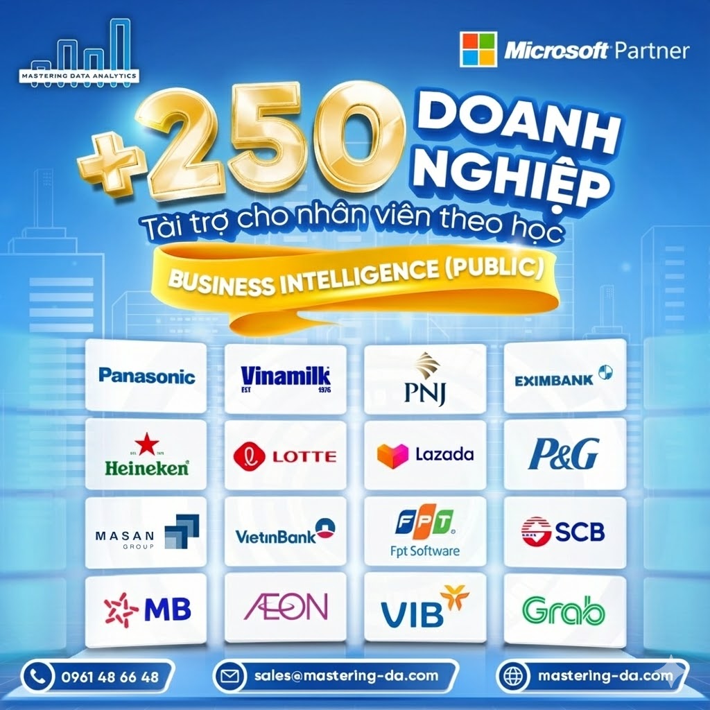 +250 doanh nghiệp tài trợ cho nhân viên theo học Business Intelligence (Public)